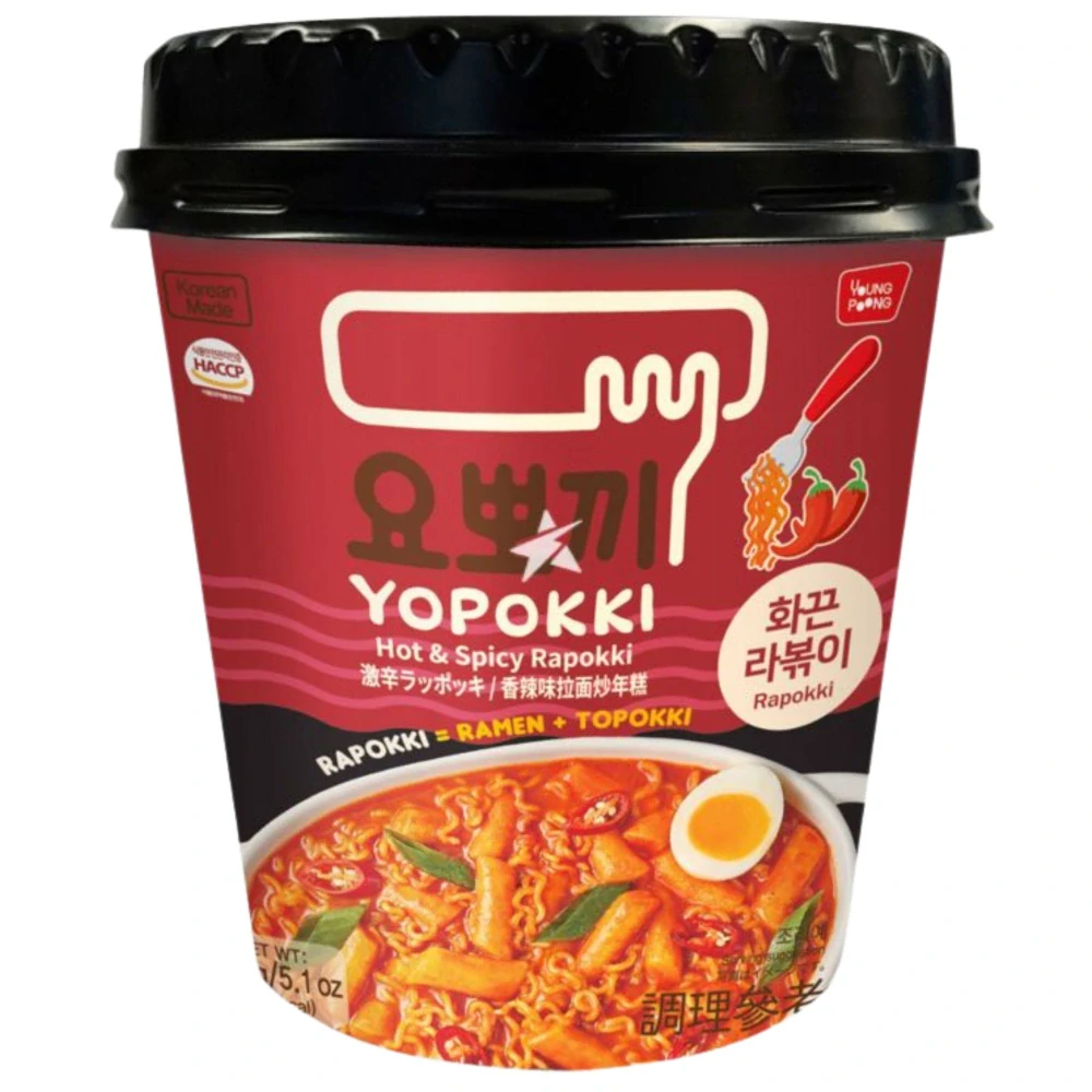 Yopokki Rapokki 145g cup Hot Spicy
