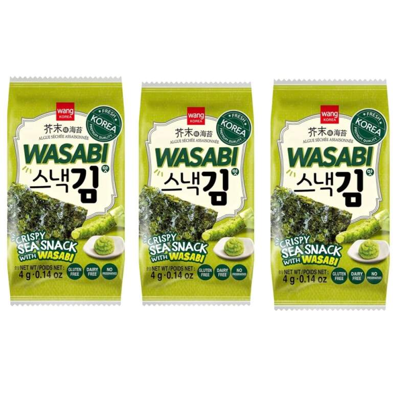 Wang Seaweed Laver 4g x 3ks Wasabi