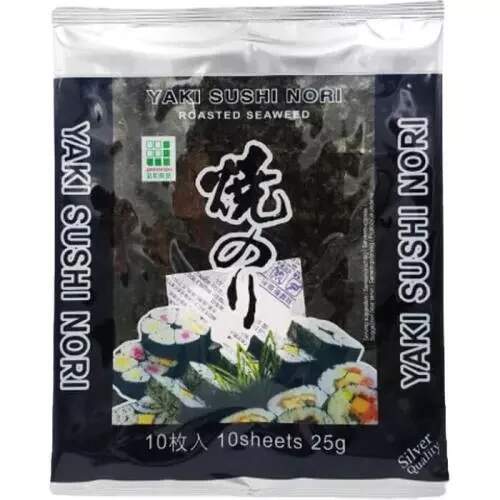 Řasy mořské 10 plátků 28g stříbrný Yaki Nori